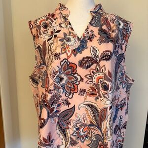 Ladies paisley sleeveless blouse